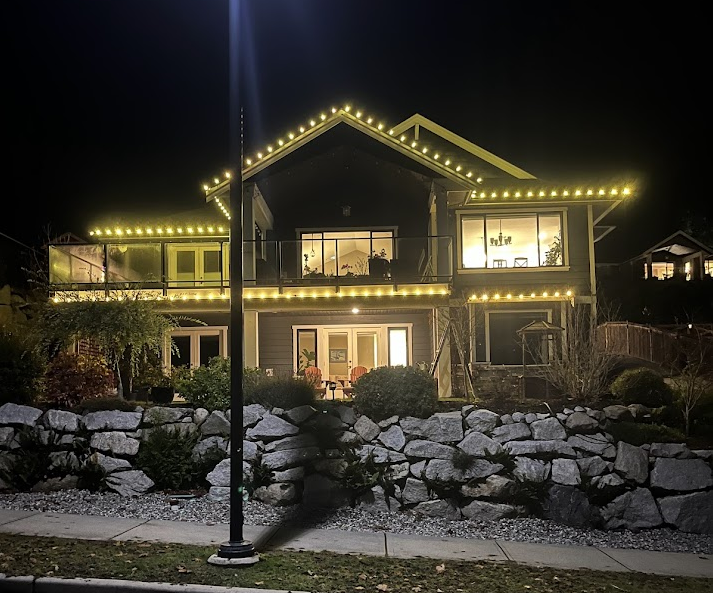 Residential Christmas light installation Gibsons BC